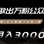 零基础做出万粉公众号，3个月从不到10人做到了4W+粉，业余月入3000-8000元(完结)