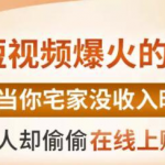 【0基础吸金视频变现课】每天5分钟，在家轻松做视频，开启月入过万的副业