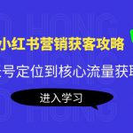 小红书营销获客攻略：从账号定位到核心流量获取，爆款笔记打造