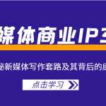 新媒体商业IP3.0，全面揭秘新媒体写作套路及其背后的底层逻辑（价值1299元）