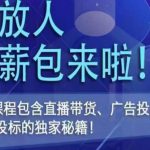 三里屯·投放人薪资包，6节直播课，包含直播带货、广告投放、以及投标的独家秘籍