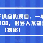 需求大于供应的项目，一单利润50-100，很多人不知道【揭秘】