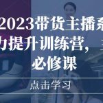 大木子2023带货主播系统课，主播能力提升训练营，主播带货必修课