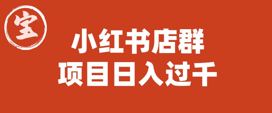 宝哥小红书店群项目日入过千（图文教程）【揭秘】