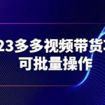 2023多多视频带货项目，可批量操作【保姆级教学】【揭秘】