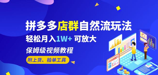 拼多多店群自然流玩法轻松月入1W+保姆级视频教程（附上货、拍单工具）