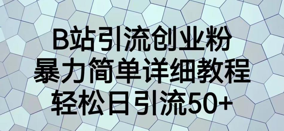 B站引流创业粉暴力简单详细教程轻松日引流50+【揭秘】