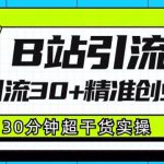 B站引流日引流30+精准创业粉，超详细B站引流创业粉玩法【揭秘】