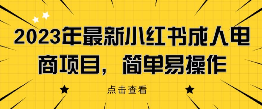 2023年最新小红书成人电商项目简单易操作【详细教程】【揭秘】