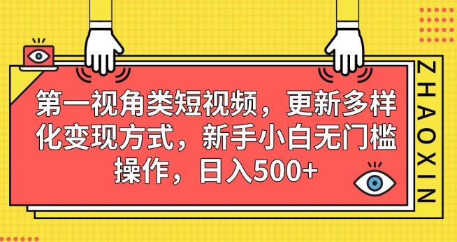 第一视角类短视频更新多样化变现方式新手小白无门槛操作日入500+【揭秘】