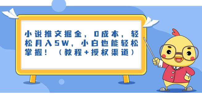 小说推文掘金0成本轻松月入5W小白也能轻松掌握！（教程+授权渠道）【揭秘】