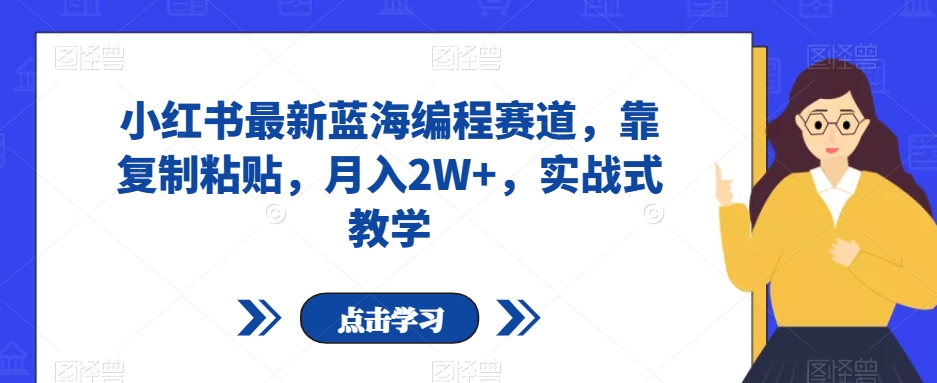 小红书最新蓝海编程赛道靠复制粘贴月入2W+实战式教学【揭秘】