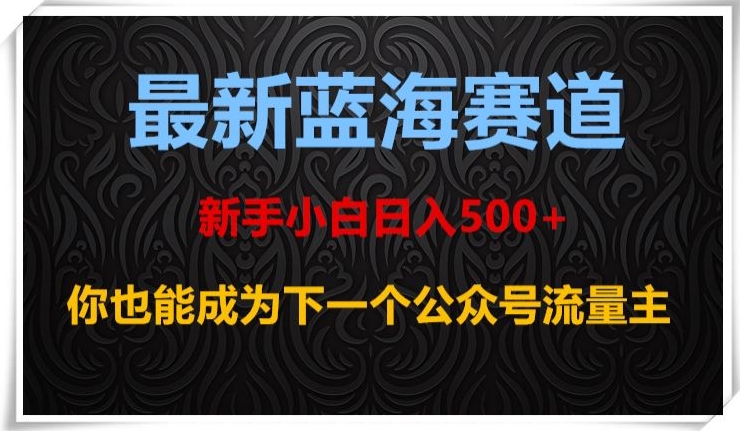 最新蓝海赛道新手小白日入500+你也能成为下一个公众号流量主【揭秘】