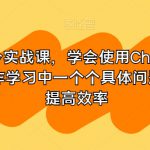 GPT指令实战课，学会使用ChatGPT，解决工作学习中一个个具体问题，真正提高效率