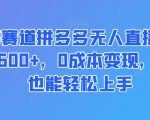 蓝海赛道拼多多无人直播，日入2600+，0成本变现，小白也能轻松上手【揭秘】