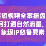 12月底短视频全案操盘手线下课，如何打通自然流量，成为想象级IP必备要素