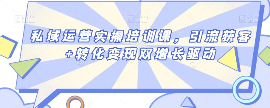 私域运营实操培训课引流获客+转化变现双增长驱动