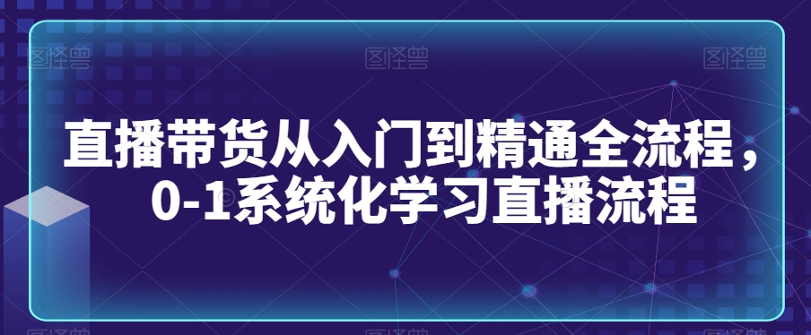 直播带货从入门到精通全流程0-1系统化学习直播流程