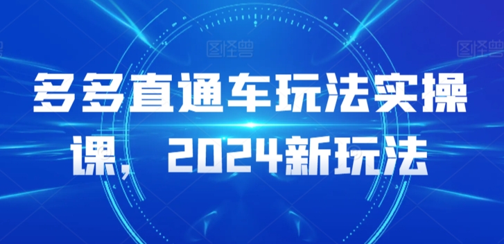 多多直通车玩法实操课2024新玩法