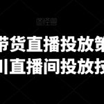 巨量千川带货直播投放策略，巨量千川直播间投放技巧