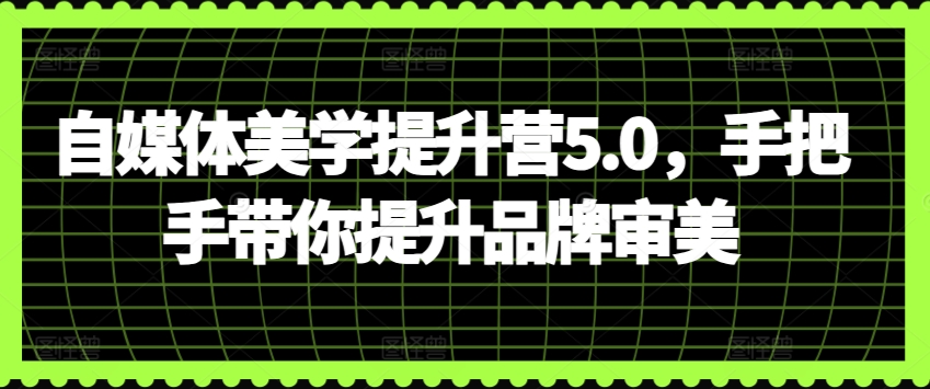 自媒体美学提升营5.0手把手带你提升品牌审美