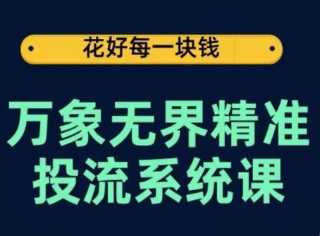 万象无界精准投流系统课，从关键词到推荐，从万象台到达摩盘，从底层原理到实操步骤（万象无限森罗崩灭）-拾希学社