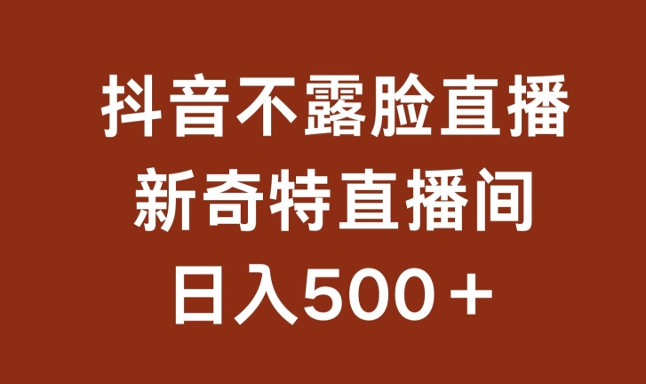 不露脸挂机直播新奇特直播间日入500+【揭秘】