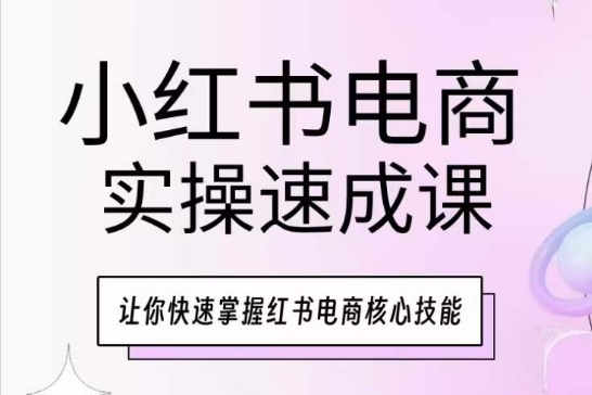 小红书电商实操速成课让你快速掌握红书电商核心技能