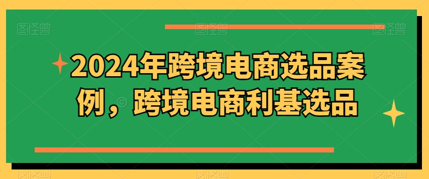 2024年跨境电商选品案例跨境电商利基选品