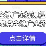 外卖点金推广实操课程，2024外卖点金推广全流程