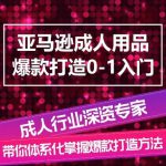 亚马逊成人用品爆款打造0-1入门，系统化讲解亚马逊成人用品爆款打造的流程