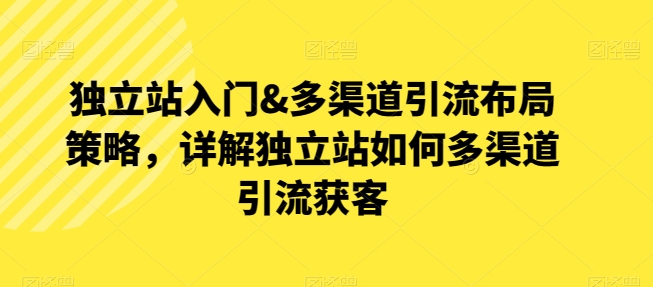 独立站入门&多渠道引流布局策略，详解独立站如何多渠道引流获客（独立站引流方式）-拾希学社