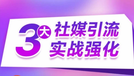 3大社媒引流实战强化，多渠道站外引流，高效精准获客，订单销售额翻倍增长（引流推广算是违法吗）-拾希学社