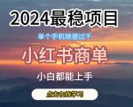 2024最稳蓝海项目，小红书商单项目，没有之一【揭秘】