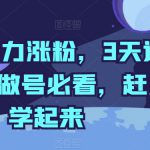 抖音暴力涨粉，3天过千粉，做号必看，赶紧学起来【揭秘】