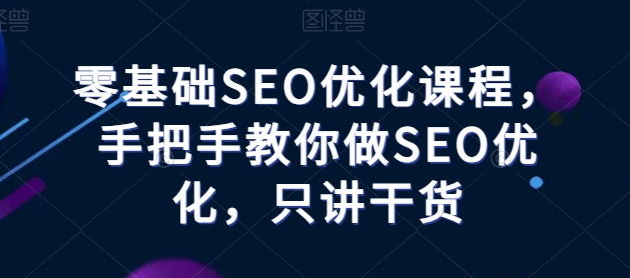 零基础SEO优化课程手把手教你做SEO优化只讲干货