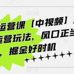 海外内容运营课【中视频】多种内容运营玩法，风口正当时，掘金好时机