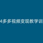 2024多多视频变现教学训练营，新手保姆级教程，适合新手小白