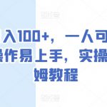 单号日入100+，一人可三号，简单操作易上手，实操落地保姆教程【揭秘】