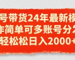 视频号带货24年最新模式，操作简单可多账号分发，轻轻松松日入2k【揭秘】