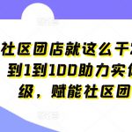 社区团店就这么干2.0，从0到1到100助力实体门店升级，赋能社区团购创业