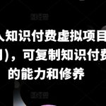 IP合伙人知识付费虚拟项目(更新24年6月)，可复制知识付费必备的能力和修养