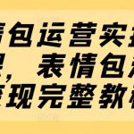 表情包运营实操系列课，表情包流量变现完整教程