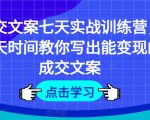 成交文案七天实战训练营，七天时间教你写出能变现的成交文案