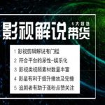 电影解说剪辑实操带货全新蓝海市场，电影解说实操课程