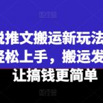 小说推文搬运新玩法，小白轻松上手，搬运发视频让搞钱更简单