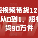 抖音短视频带货12.0，14个月从0到1，短视频带货90万件