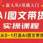 新人从0基础入门，抖音AI图文带货实操课程，从0-1打造AI图文带货