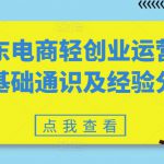 京东电商轻创业运营入门基础通识及经验分享