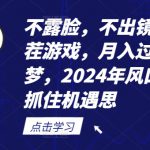 不露脸，不出镜，玩转找茬游戏，月入过万不是梦，2024年风口爆发，抓住机遇【揭秘】